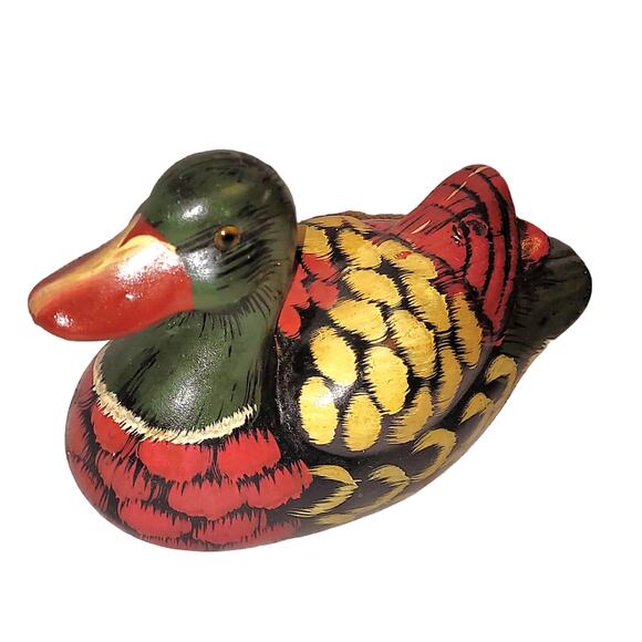 Beautiful Artisan Hand Painted Vintage Ceramic Mallard Duck - Picture 4 of 9